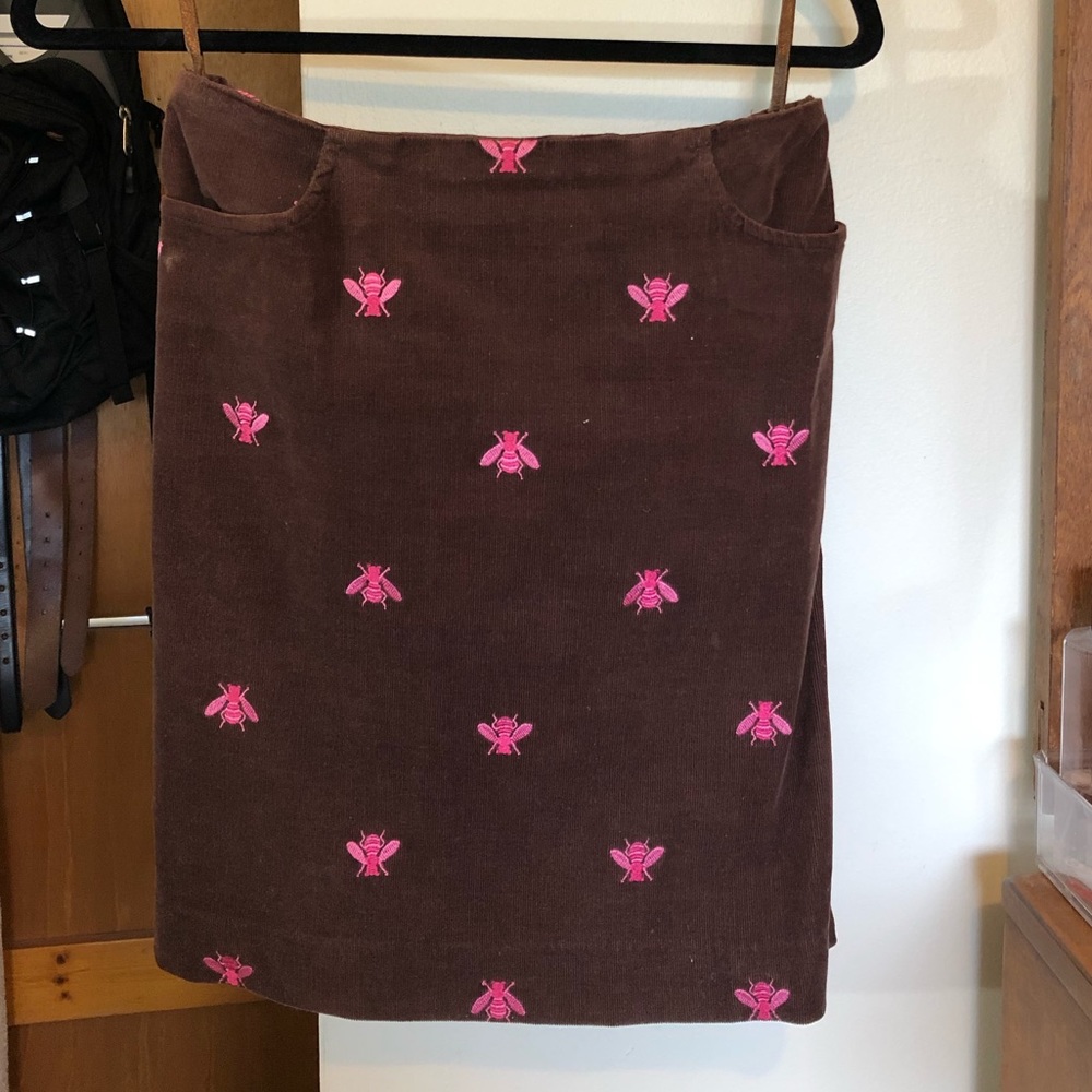 Lilly Pulitzer Brown Corduroy Pencil Skirt Size 4